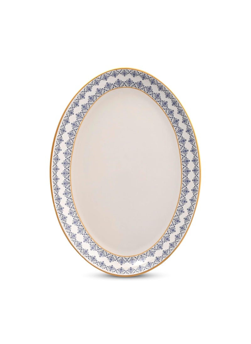 Hitkari Porcelain Luxury Dinner Set 33pc Home Kitchen Dinner Set Dinnerware Set for 6 Premium DesignBlueTapestry