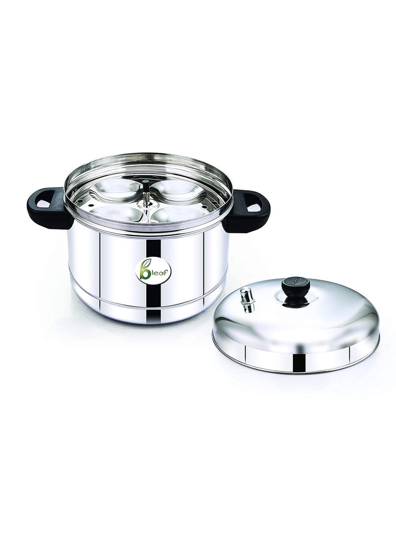 BLeaf Stainless SteelIdli cooker Induction Standard with Regular Idli StandIdli Plates 6 Plates 24 Idlis