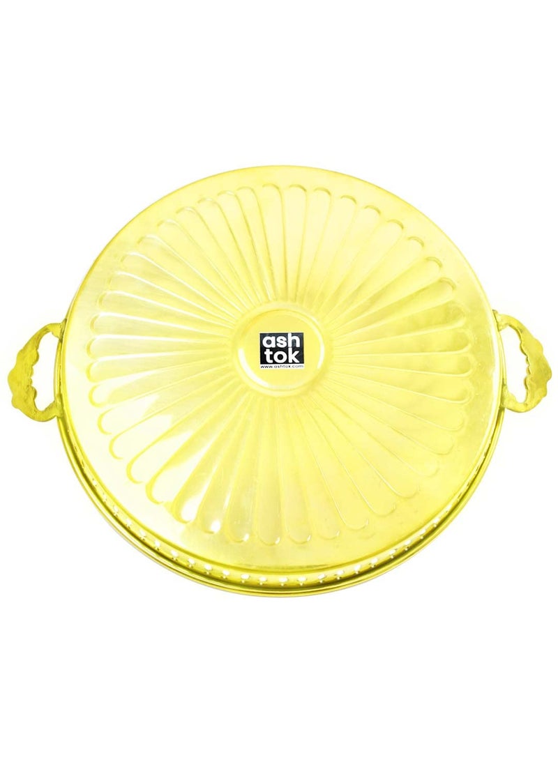 Ashtok Brass Round Tray Serveware Tray Diameter 11 inch Height 15 Inch