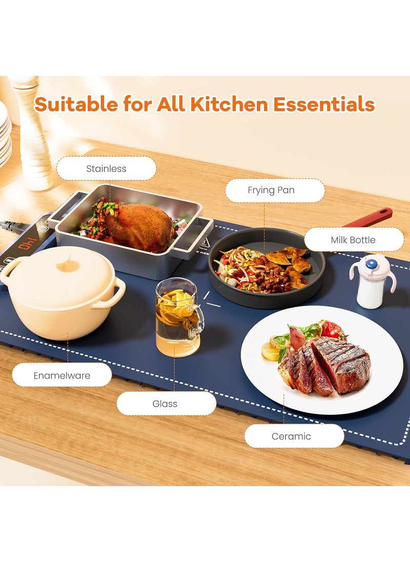BLURISM Electric Food Warming Mat with Adjustable Temperature Upgrade Hightech Graphene Heating Film Fast Full Surface Heating Mat Roll Up Food Warmers for Parties Buffet