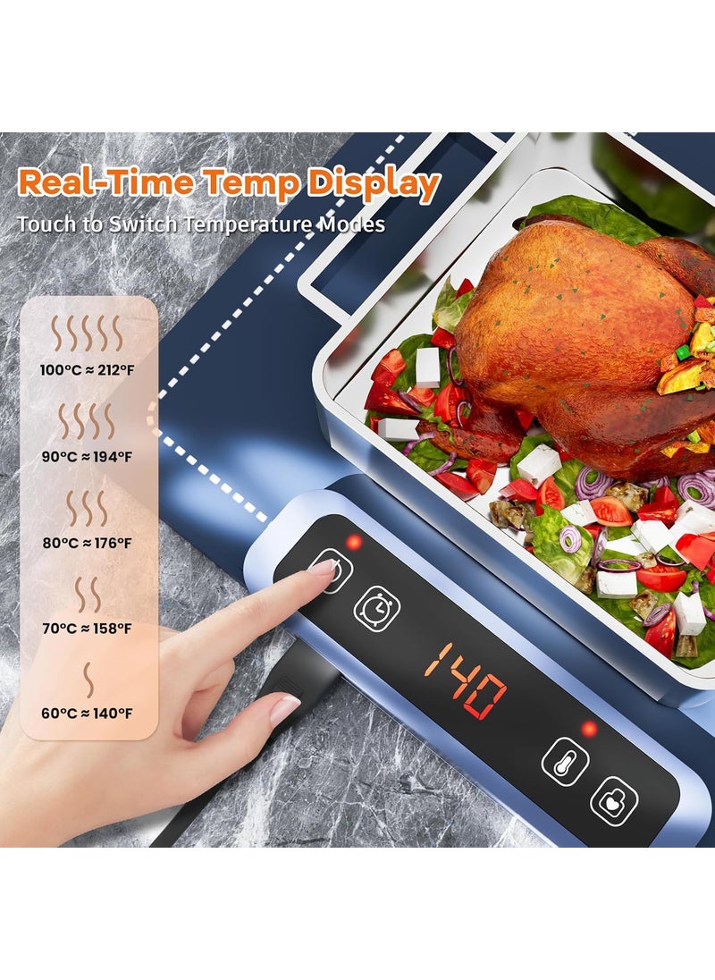 BLURISM Electric Food Warming Mat with Adjustable Temperature Upgrade Hightech Graphene Heating Film Fast Full Surface Heating Mat Roll Up Food Warmers for Parties Buffet