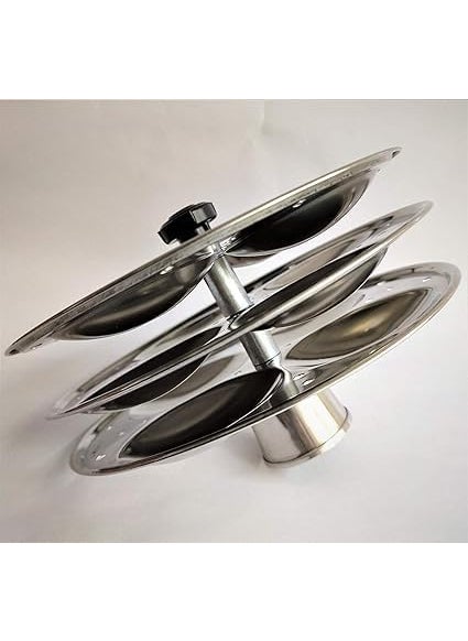 Fulkiza 3 Plates Stainless Steel Heavy Quality Idli Stand Idli Maker Makes 12 Large Size Idlis at Once Holes for Pressure Cooker Edly Stand for Home and Kitchen