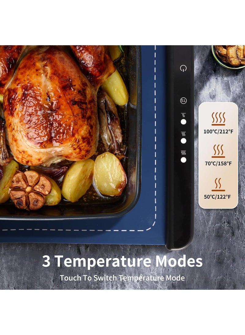 LOOKMINT Warming Mat for Food 10s Rapid Heating Electric Heating Tray Full Surface Heating to Keep Food Warm Warming Mat with 4 Temp Levels Auto ShutOff for PartiesBuffets Daily Home Use
