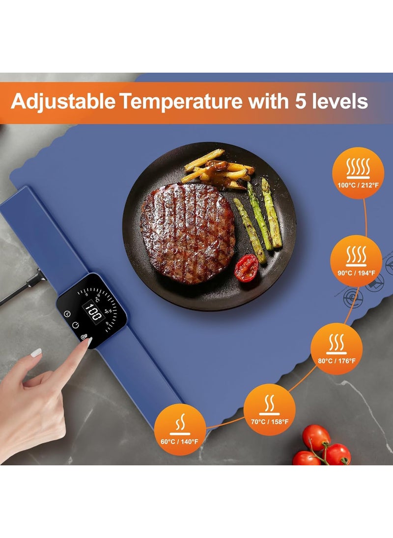 LOOKMINT Upgraded Electric Silicone Food Warming TrayFull Surface Heating Rollable Portable Silicone Material 3 Temperature Settings Versatile Food Warmer for Gatherings Parties and Daily Use