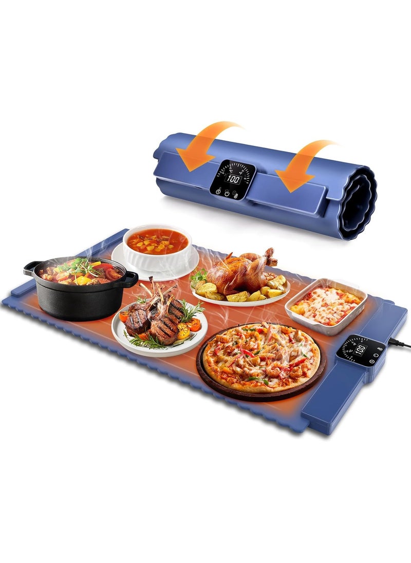 LOOKMINT Upgraded Electric Silicone Food Warming TrayFull Surface Heating Rollable Portable Silicone Material 3 Temperature Settings Versatile Food Warmer for Gatherings Parties and Daily Use