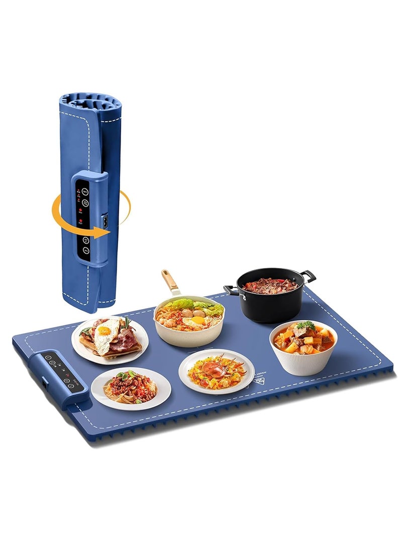 Jukmen New Electric Food Warmer Flexible Foldable Silicone Electric Hot Plate Hot Plate with 3 Adjustable Temperature and Timer Food Warmer for Family Party Buffet Pack of 1
