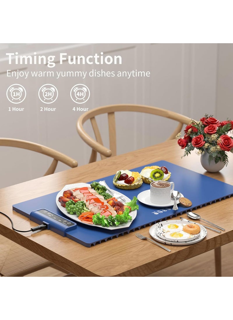 Jukmen New Electric Food Warmer Flexible Foldable Silicone Electric Hot Plate Hot Plate with 3 Adjustable Temperature and Timer Food Warmer for Family Party Buffet Pack of 1