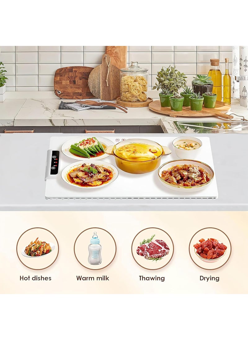 Flexi Madhav Electric Food Warming Mat Full Surface Heating Pad with 3 Temperature Settings Rollable Silicone Hot Plate for Dining Table Buffets Events
