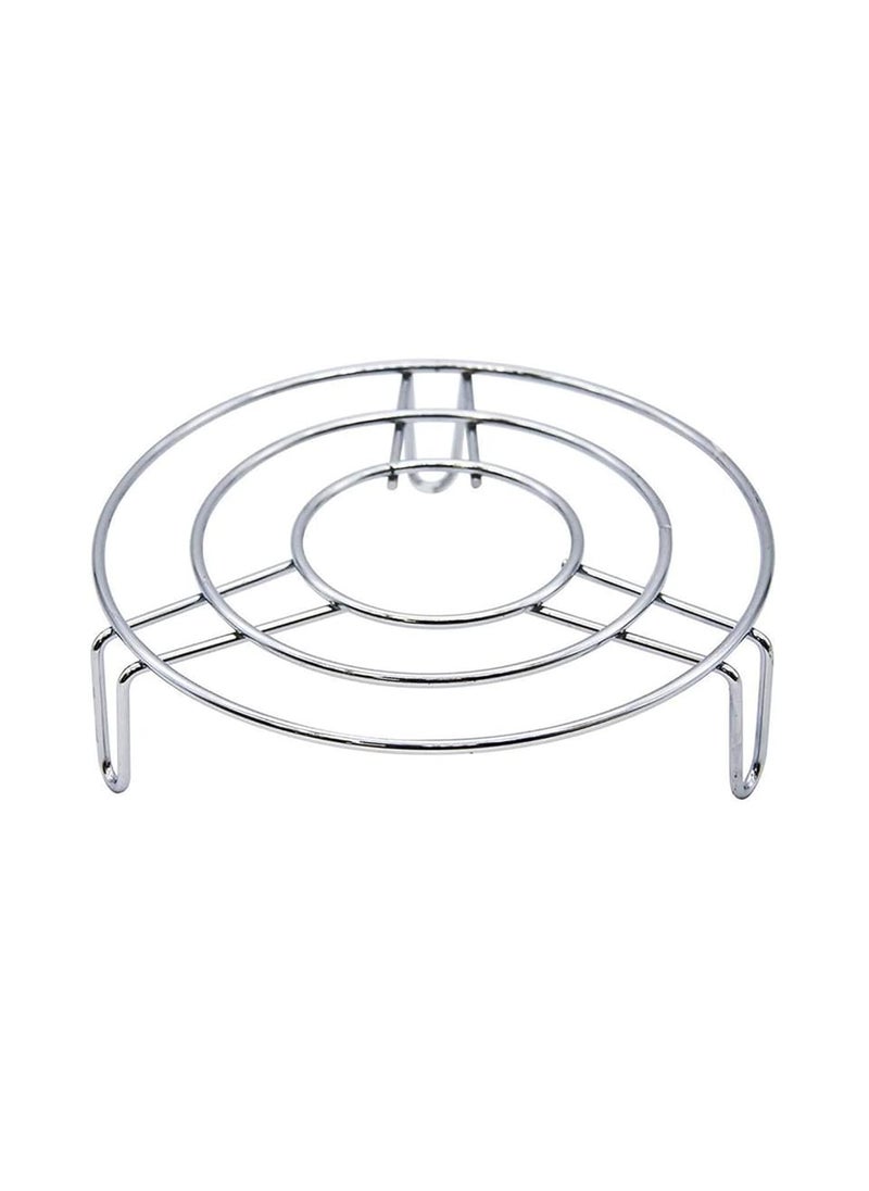 NavJyoti Durable Stainless Steel Hotpot Stand 8 Pices Steel Trivet Set Pan Stand Cooker Steamer Donga Stand for Dining Table Top Pack of 8