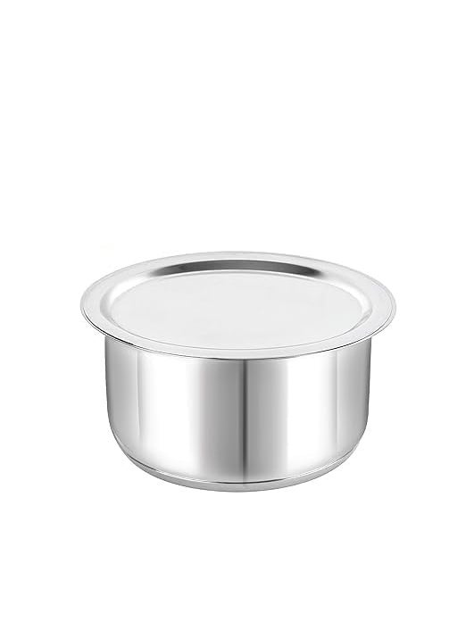 VOMI Stainless Steel Tope with Lid Induction Bottom Set of 5 Capacity 11L 14L 19L 25L 31L Silver Medium SS_TOPE_SS_LID_SET5