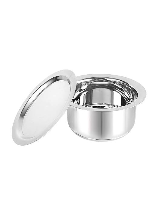 VOMI Stainless Steel Tope with Lid Induction Bottom Set of 5 Capacity 11L 14L 19L 25L 31L Silver Medium SS_TOPE_SS_LID_SET5