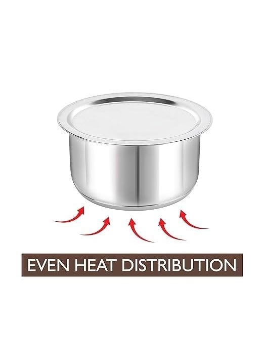 VOMI Stainless Steel Tope with Lid Induction Bottom Set of 5 Capacity 11L 14L 19L 25L 31L Silver Medium SS_TOPE_SS_LID_SET5
