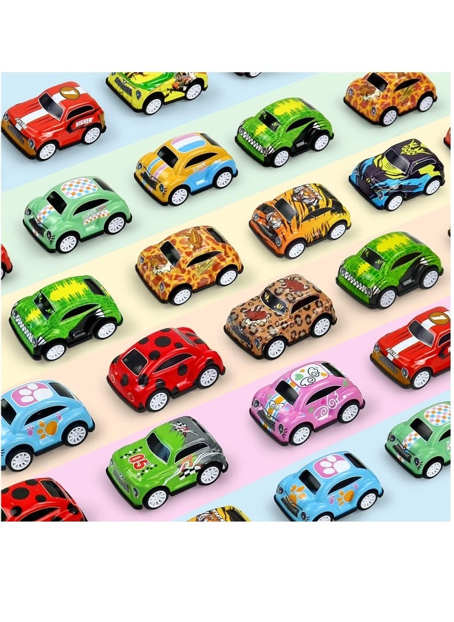 30 Pack Mini Pull Back Cars for Kids Ages 3 4 5 6 Years Old, Bulk Vehicles Set Birthday Return Gifts, Carnival Prizes for Boys and Girls, Children Party Favors and Treasure Box Toys for Classroom
