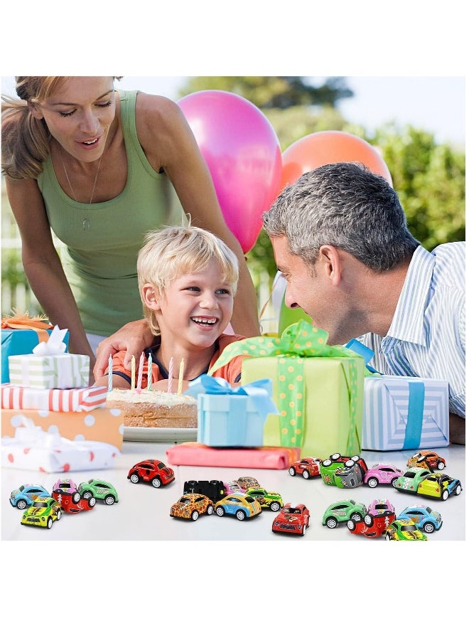 30 Pack Mini Pull Back Cars for Kids Ages 3 4 5 6 Years Old, Bulk Vehicles Set Birthday Return Gifts, Carnival Prizes for Boys and Girls, Children Party Favors and Treasure Box Toys for Classroom