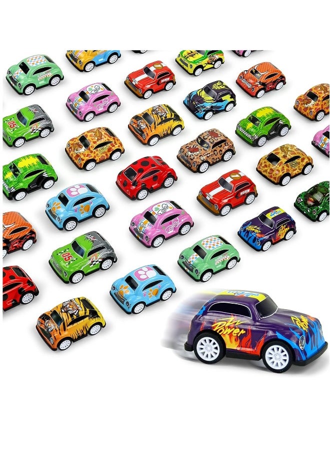 30 Pack Mini Pull Back Cars for Kids Ages 3 4 5 6 Years Old, Bulk Vehicles Set Birthday Return Gifts, Carnival Prizes for Boys and Girls, Children Party Favors and Treasure Box Toys for Classroom