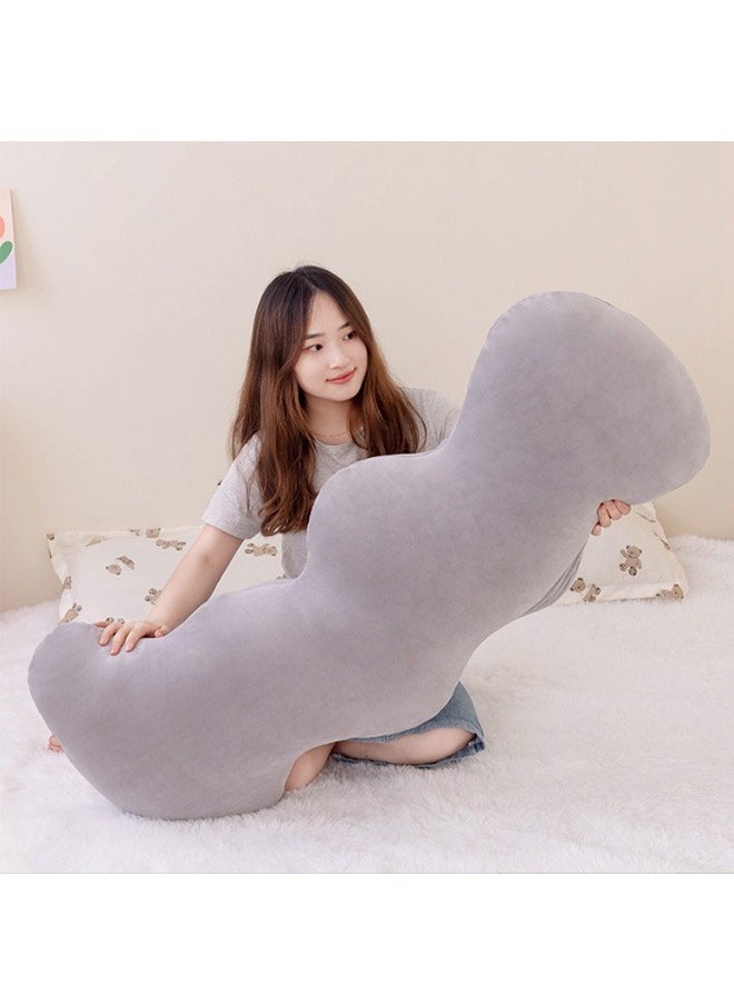 Clouds Shaped Throw Pillows，Cooling Pregnancy Pillow，3D Lumbar Cushion，Pillow Full Body Support，Memory Foam Filling, Washable Removable Ice Silk Cover(gray,130cm)