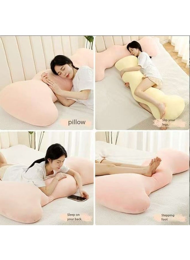 Clouds Shaped Throw Pillows，Cooling Pregnancy Pillow，3D Lumbar Cushion，Pillow Full Body Support，Memory Foam Filling, Washable Removable Ice Silk Cover(gray,130cm)