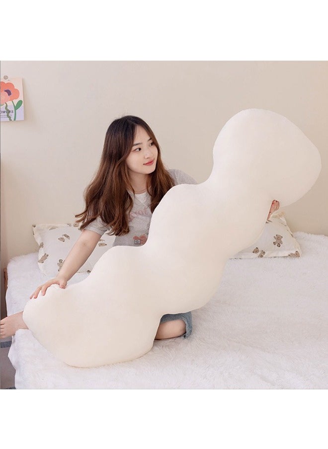 Clouds Shaped Throw Pillows，Cooling Pregnancy Pillow，3D Lumbar Cushion，Pillow Full Body Support，Memory Foam Filling, Washable Removable Ice Silk Cover(white,130cm)