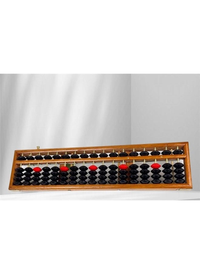 Anti-Skid Educational Mathematical 17 Digit Rod Wooden Abacus Chinese Counting Tool，Vintage Style Wooden Abacus Professional Abacus for Adults Kids