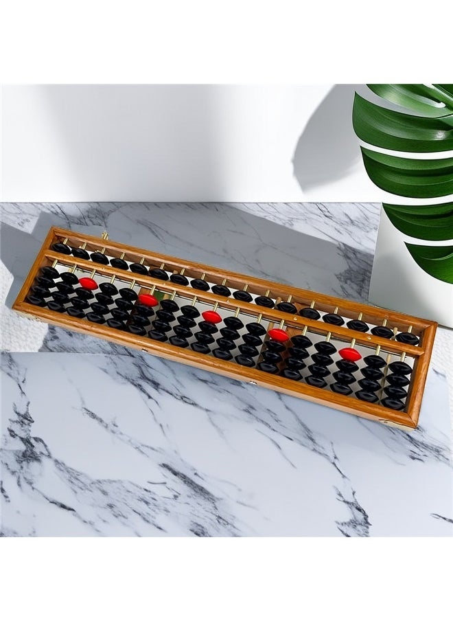 Anti-Skid Educational Mathematical 17 Digit Rod Wooden Abacus Chinese Counting Tool，Vintage Style Wooden Abacus Professional Abacus for Adults Kids