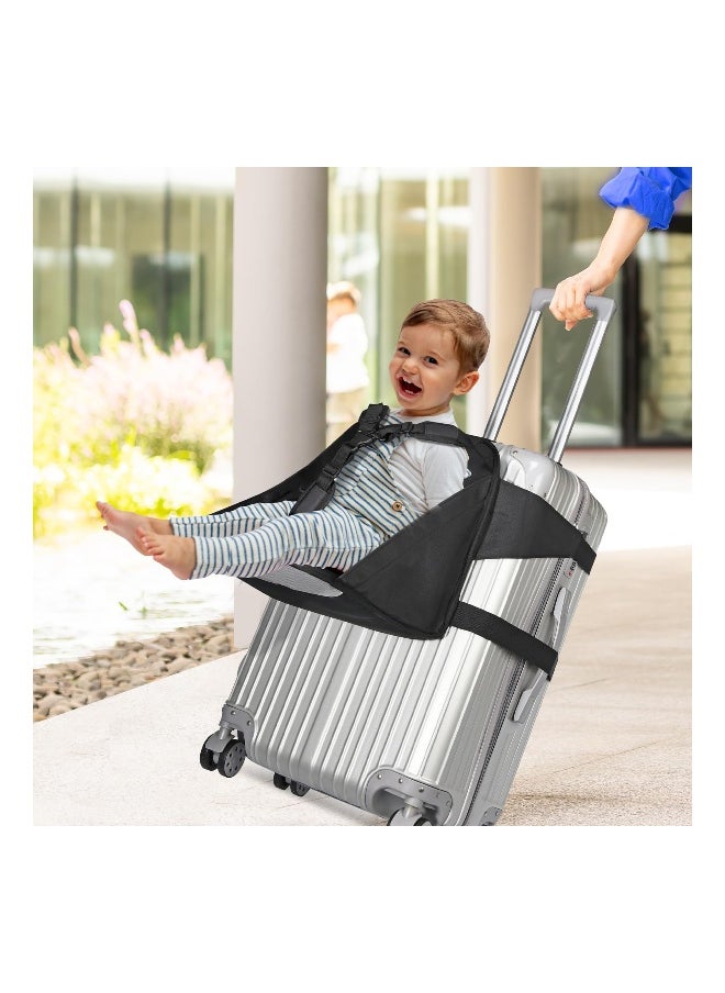 Toddler Ride-On Luggage with Seat, Portable Foldable Kids Travel Chair with Seat Belt, Convenient Carry-On for Parents, Ideal Toddler Carrier for Stress-Free Travel.