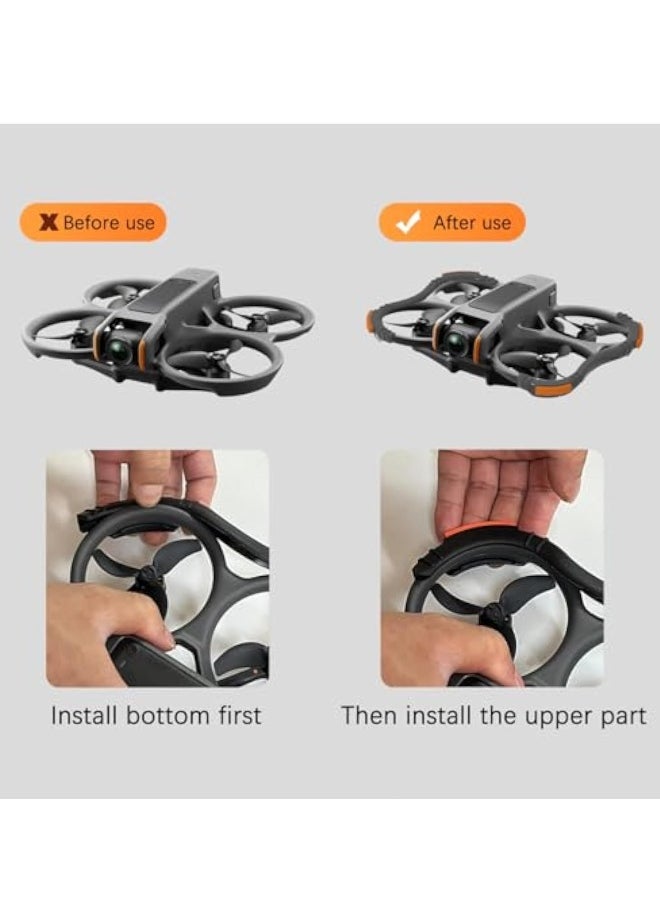 Avata 2 Propeller Guard Protector, Protective Bumper Anti-Collision Shockproof Prop Protector, Anti-Collision Prop Bumper Silicone Protective Cover Ring, for DJI Avata 2