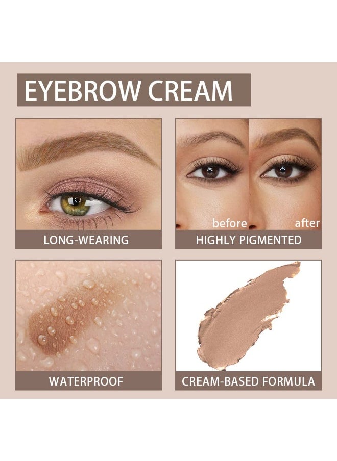 evpct 2Pcs Eye Brow Pomade Blonde Shaping Kit with Dual-ended Brush Eyebrow Styling Gel Makeup Set Long Lasting Waterproof Colored Color Eyebrow Pencil Powder Tinting Kit pintura de cejas, BLONDE