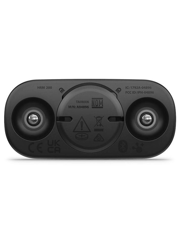 HRM 200 - (XS-S) - Up to 1 year of battery life   - Heart Rate Monitor, Durable and Built to Last With a 3 Atm Water Rating, Bluetooth connectivity, iOS and Android compatible Black