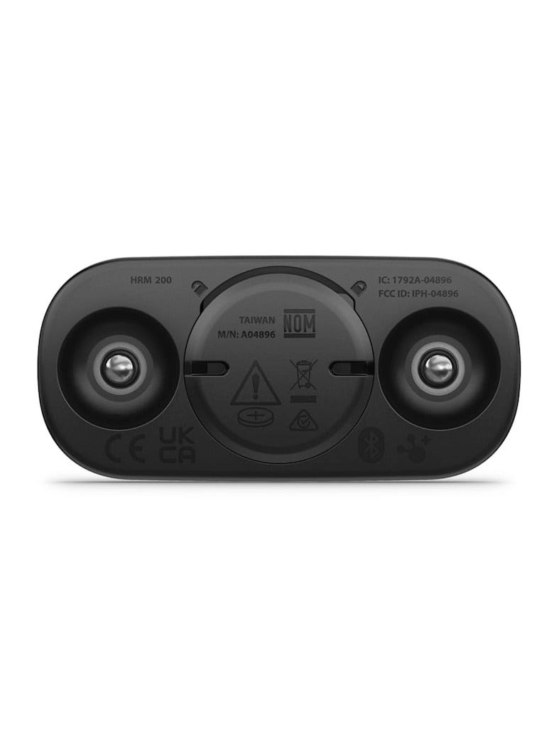 HRM 200 - (M-XL) - Up to 1 year of battery life   - Heart Rate Monitor, Durable and Built to Last With a 3 Atm Water Rating, Bluetooth connectivity, iOS and Android compatible Black