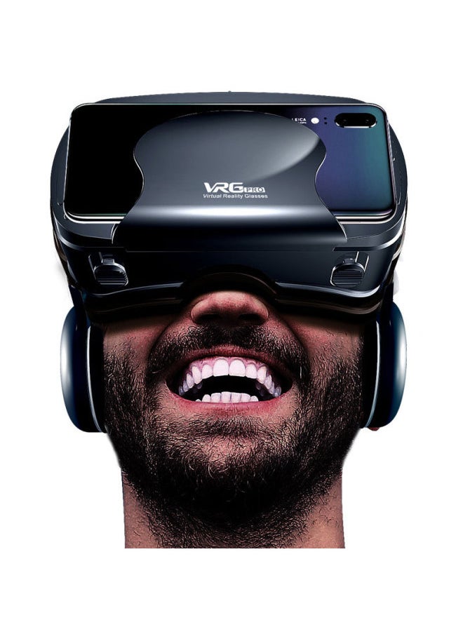 Blue Light Protection VR Glasses VRGPro Large Earphone Mobile Phone Virtual Reality Helmet 3D VR Eye Protection Headset-Color:Big Headset Blu-ray Edition (English) Bluetooth Remote Control Y1 Black