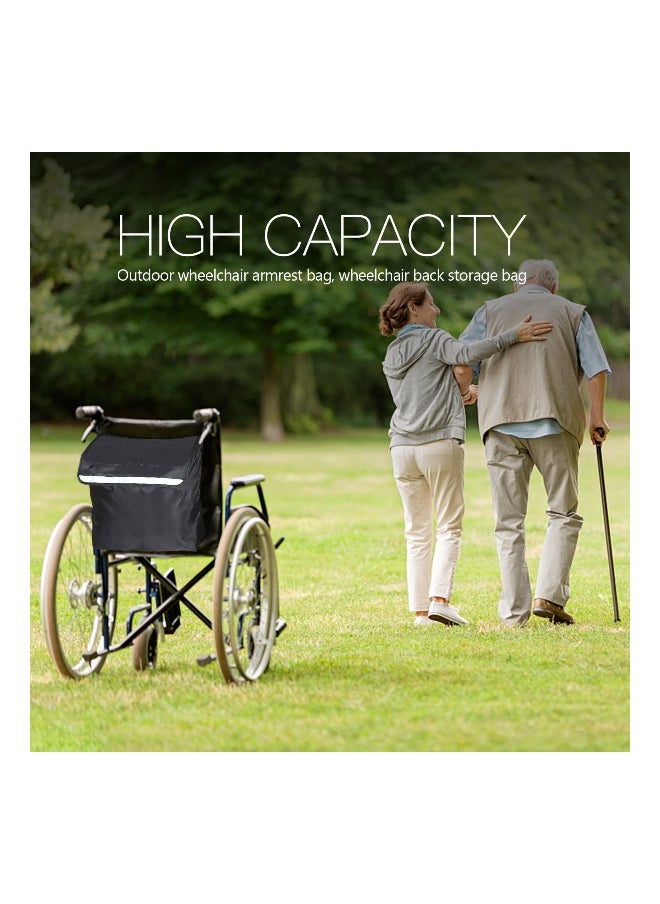 Wheelchair Backpack Multifunction Wheelchair Bag Outdoor Wheelchair Backpack Storage Bag Mobility Scoote Large Capacity Accessory Carry Pouch for Most Wheelchair, Scooter, Walker, Rollator (Black)