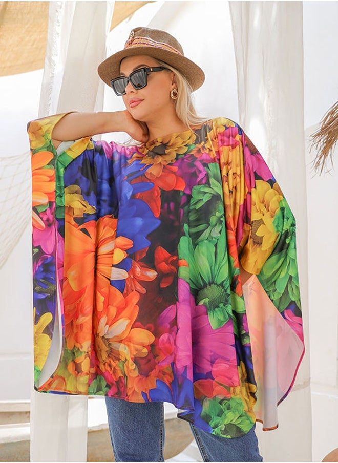 Autumn poncho - printed