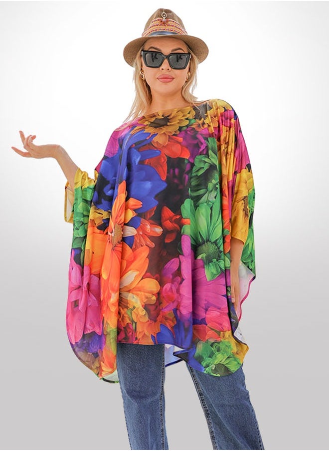 Autumn poncho - printed
