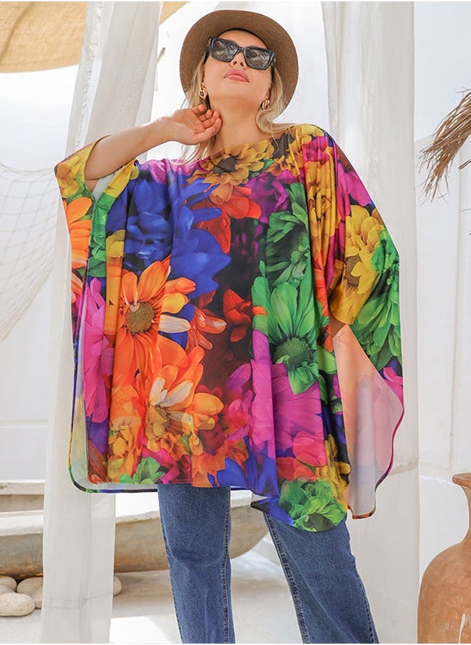 Autumn poncho - printed