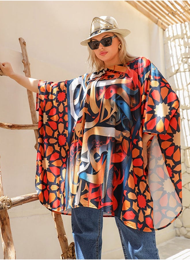 Autumn poncho - printed