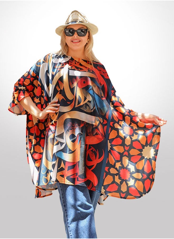 Autumn poncho - printed