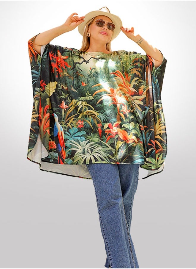 Autumn poncho - printed