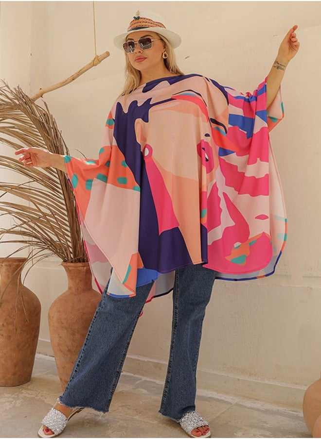 Autumn poncho - printed