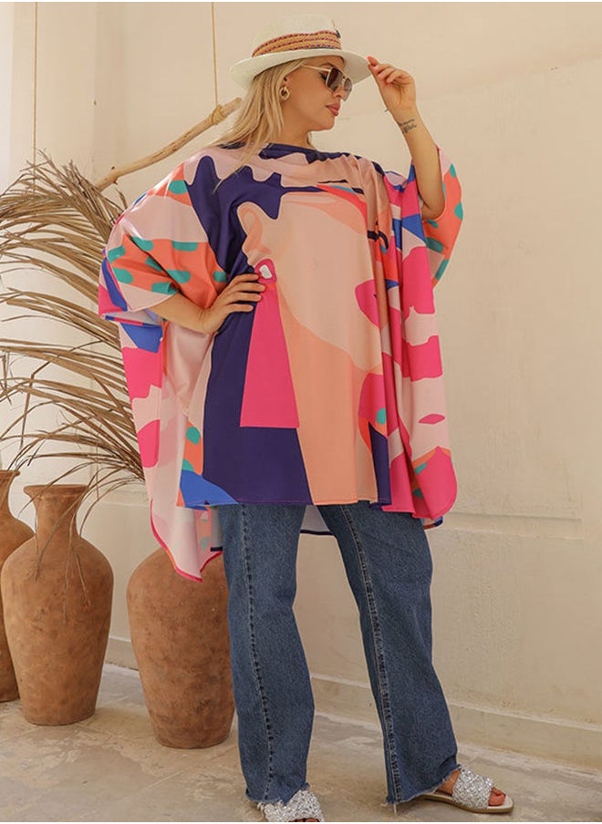 Autumn poncho - printed