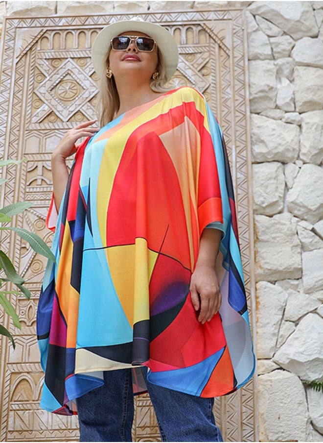 Autumn poncho - printed