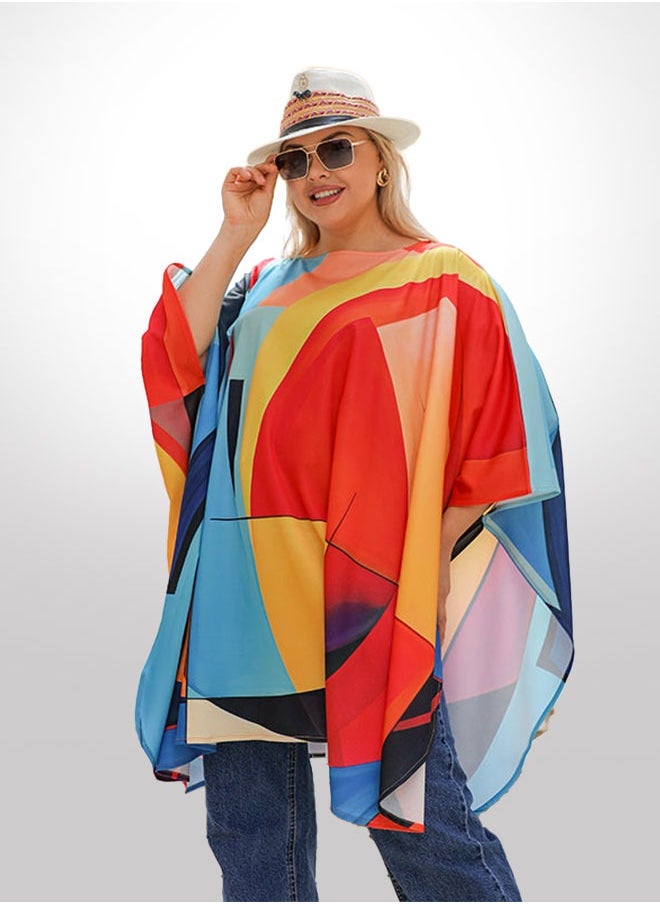 Autumn poncho - printed
