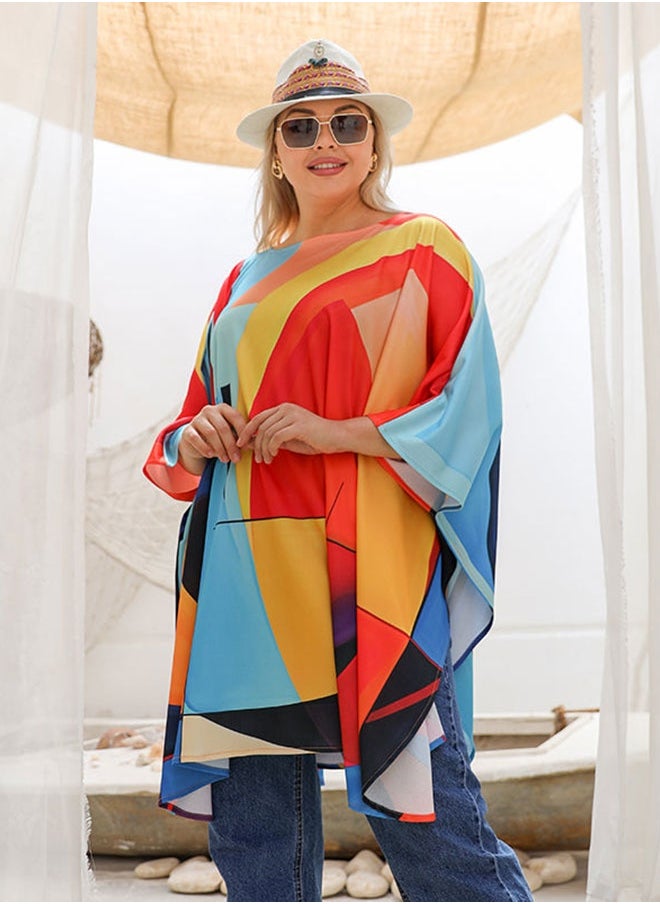 Autumn poncho - printed