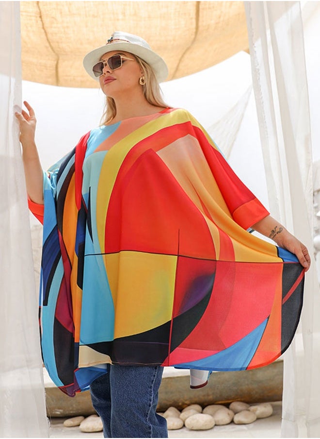 Autumn poncho - printed