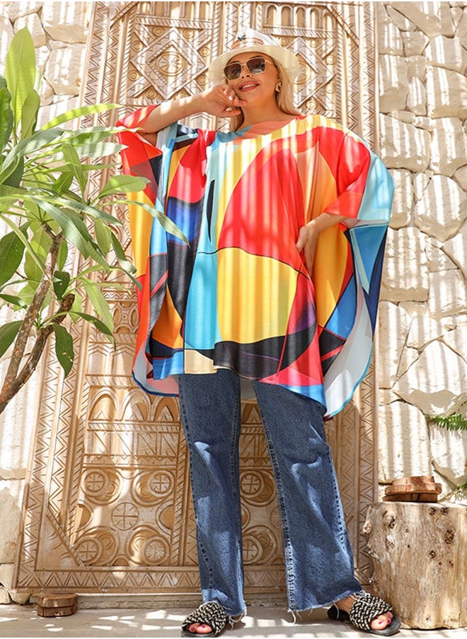 Autumn poncho - printed