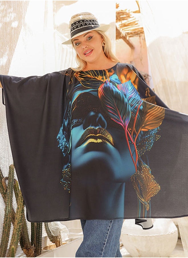 Autumn poncho - printed