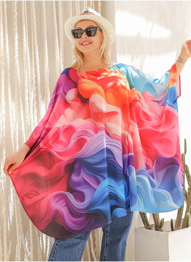 Autumn poncho - printed