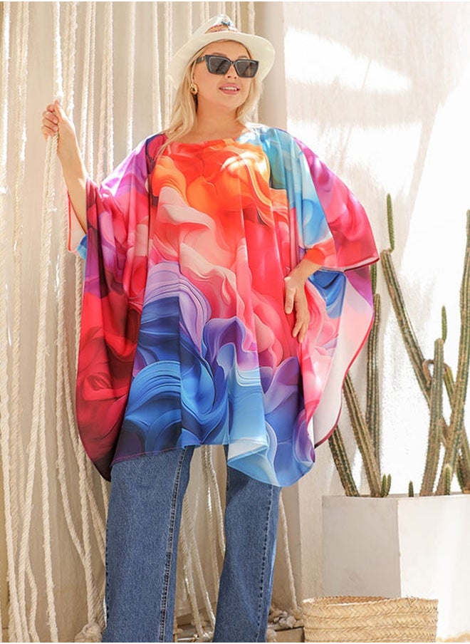 Autumn poncho - printed