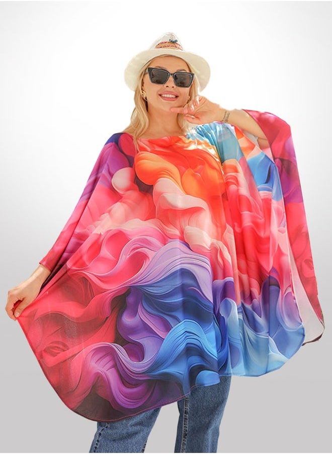Autumn poncho - printed