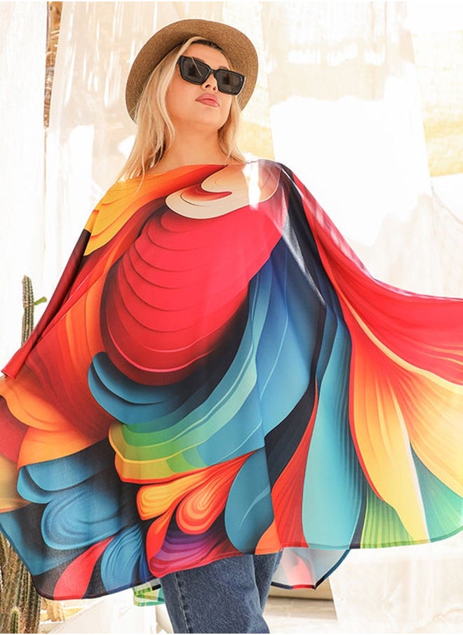 Autumn poncho - printed