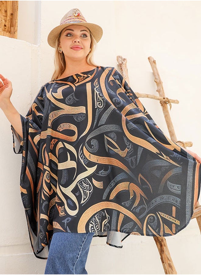 Autumn poncho - printed